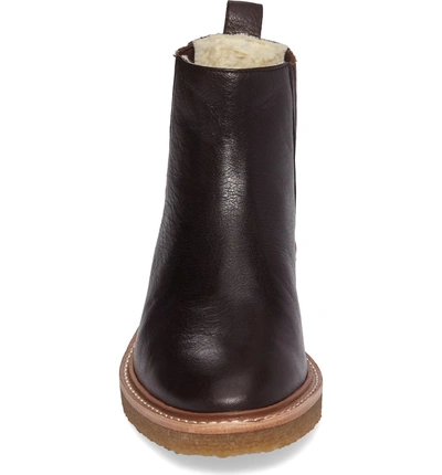 Shop Botkier Chelsea Faux Shearling Lined Boot In Dark Brown Leather