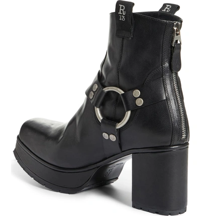 Shop R13 Ankle Harness Platform Boot In Black