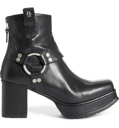 Shop R13 Ankle Harness Platform Boot In Black