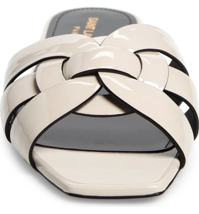 Shop Saint Laurent Tribute Nu Pieds Slide Sandal In Latte