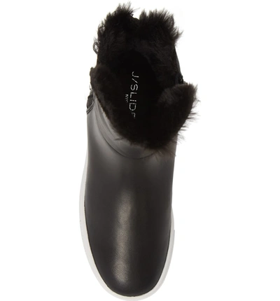 Shop Jslides Selene Faux Fur Lined Waterproof Boot In Black Leather