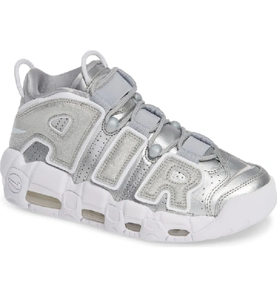 Shop Nike Air More Uptempo Sneaker In Metallic Silver