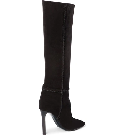 Shop Saint Laurent Mica Knee High Boot In Black Suede