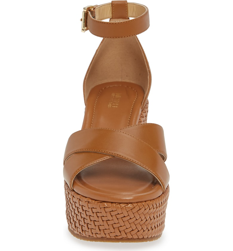 michael kors deanna leather wedge