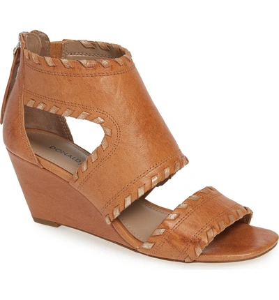 Shop Donald Pliner Sami Whipstitch Wedge Sandal In Natural Leather