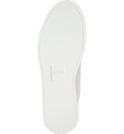 Shop Fendi Rockoclick Knit Logo Slip-on Sneaker In White