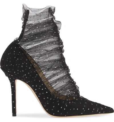 Shop Jimmy Choo Lavish Crystal Bootie Pump In Black