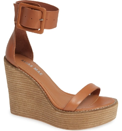 Shop Alias Mae Kimi Platform Wedge Sandal In Light Tan