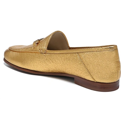 Shop Sam Edelman Lior Loafer In Exotic Gold Leather