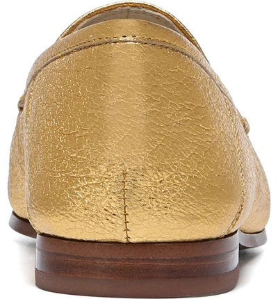 Shop Sam Edelman Lior Loafer In Exotic Gold Leather