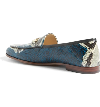 Shop Sam Edelman Lior Loafer In Peacock Blue Snake Print