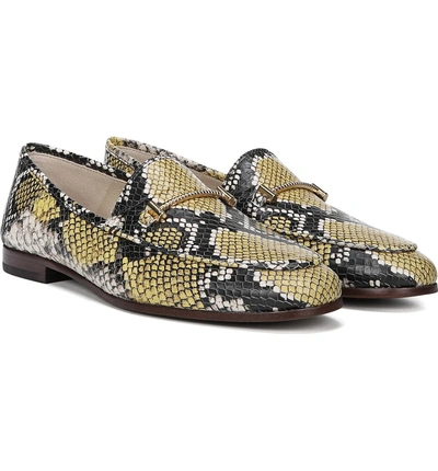 Shop Sam Edelman Lior Loafer In Yellow Snake Print Leather