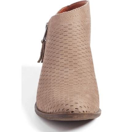 Shop Lucky Brand Brielley Perforated Bootie In Brindle Suede