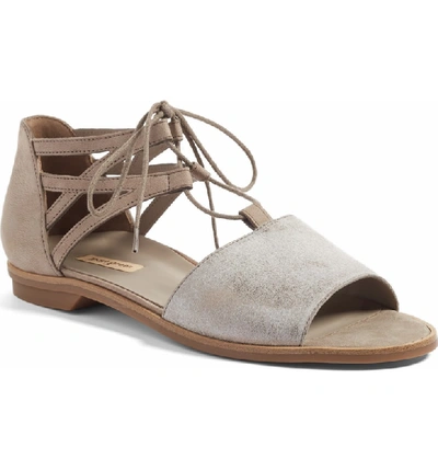 Shop Paul Green Morea Lace-up Sandal In Smoke/ Truffle Leather