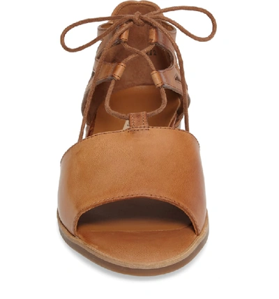 Shop Paul Green Morea Lace-up Sandal In Cuoio Leather