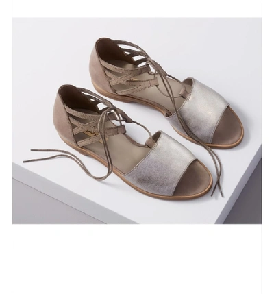 Shop Paul Green Morea Lace-up Sandal In Cuoio Leather