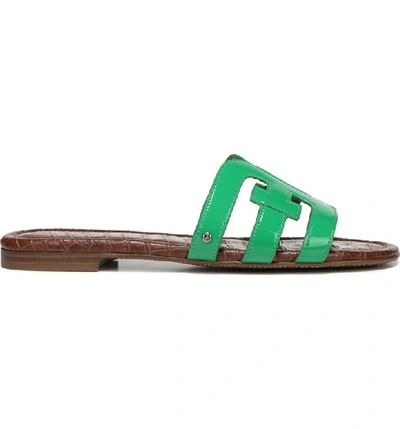 Shop Sam Edelman Bay Cutout Slide Sandal In Leaf Green Patent Leather