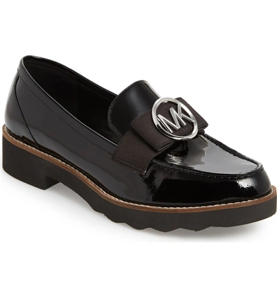 Shop Michael Michael Kors Aden Loafer In Black Patent Leather