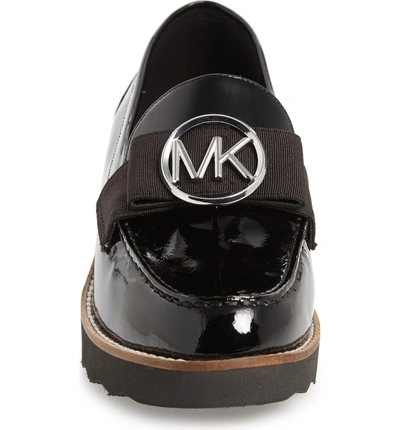 Shop Michael Michael Kors Aden Loafer In Black Patent Leather