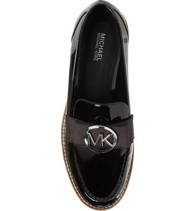 Shop Michael Michael Kors Aden Loafer In Black Patent Leather
