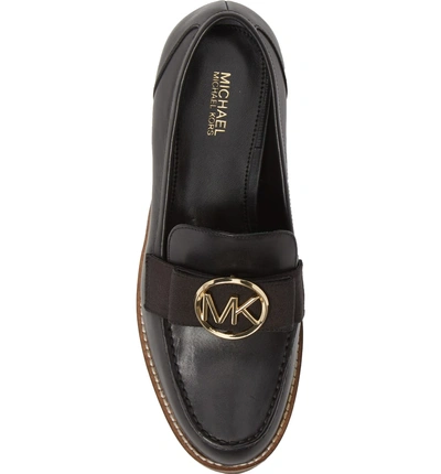 Shop Michael Michael Kors Aden Loafer In Black Vachetta Leather