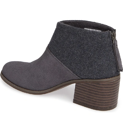 Shop Toms Lacy Bootie In Forged Iron Suede