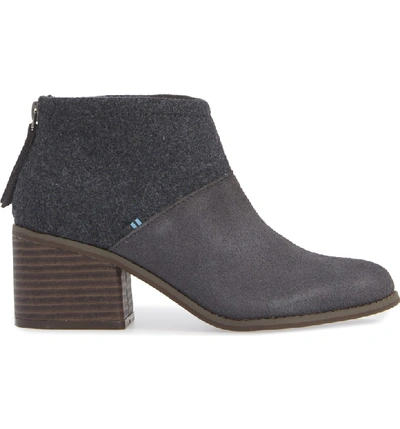 Shop Toms Lacy Bootie In Forged Iron Suede