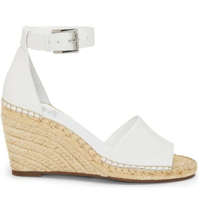 Shop Vince Camuto Leera Wedge Sandal In Pure 07 Leather