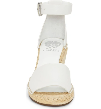 Shop Vince Camuto Leera Wedge Sandal In Pure 07 Leather