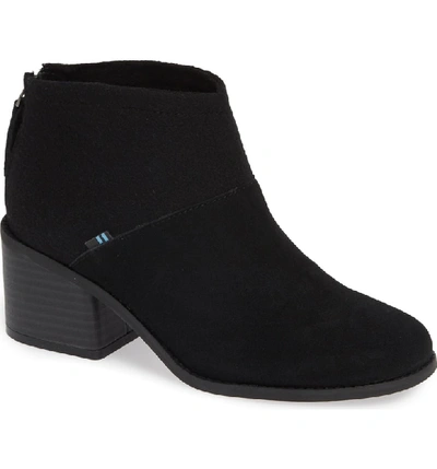 Shop Toms Lacy Bootie In Black Suede