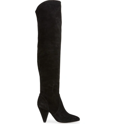 Shop Kurt Geiger Violet Over-the-knee Boot In Black Suede