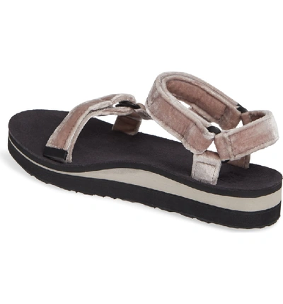 Shop Teva Midform Universal Geometric Sandal In Silver Velvet