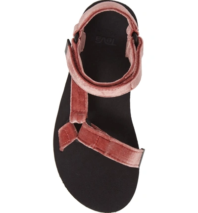 Shop Teva Midform Universal Geometric Sandal In Rose Pink Velvet
