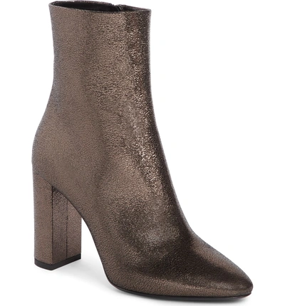 Shop Saint Laurent Lou Bootie In Metallic Black