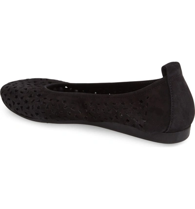 Shop Arche 'lilly' Flat In Black Nubuck Leather