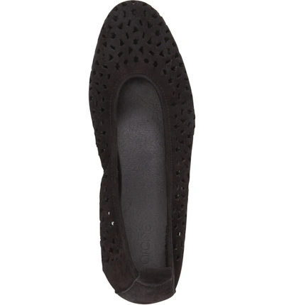 Shop Arche 'lilly' Flat In Black Nubuck Leather