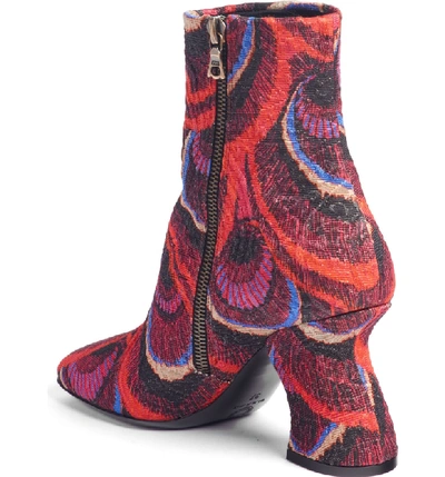 Shop Dries Van Noten Wave Heel Bootie In Cherry