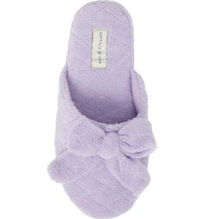 Shop Patricia Green 'bonnie' Bow Slipper In Lavender Fabric