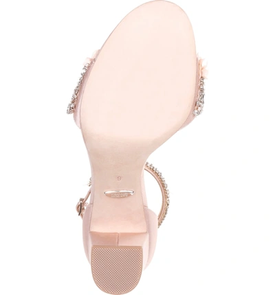 Shop Badgley Mischka Finesse Ankle Strap Sandal In Soft Blush Satin