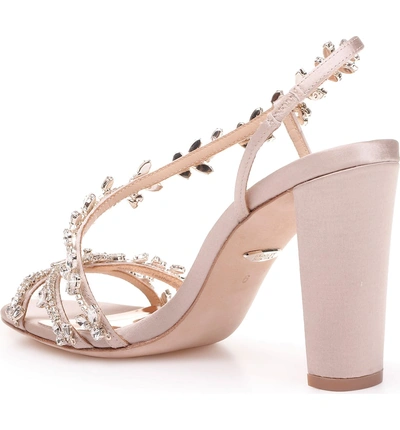 Shop Badgley Mischka Felda Sandal In Beige Satin