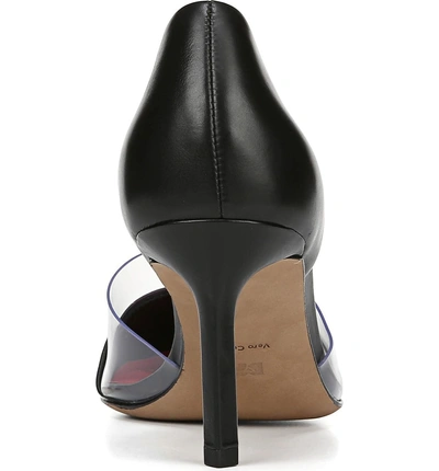 Shop Diane Von Furstenberg Love Notched D'orsay Pump In Clear/ Black Leather