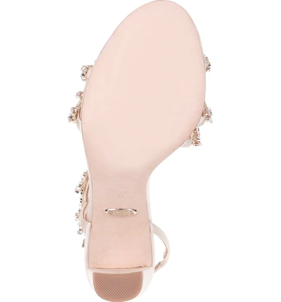 Shop Badgley Mischka Felda Sandal In Ivory Satin