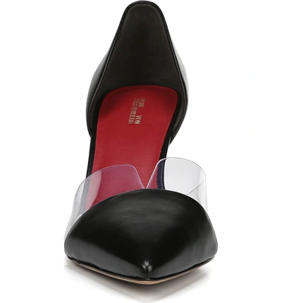 Shop Diane Von Furstenberg Love Notched D'orsay Pump In Clear/ Black Leather