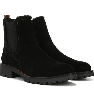 Shop Sam Edelman Jaclyn Waterproof Chelsea Bootie In Black Suede