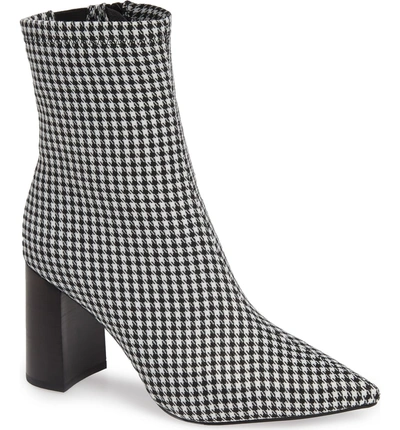 Shop Jeffrey Campbell Coma Stretch Bootie In Black/ White Houndstooth