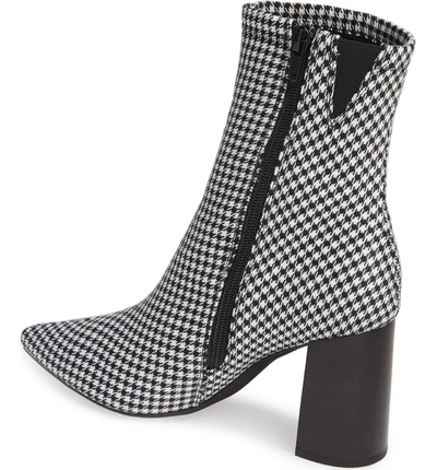 Shop Jeffrey Campbell Coma Stretch Bootie In Black/ White Houndstooth