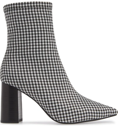 Shop Jeffrey Campbell Coma Stretch Bootie In Black/ White Houndstooth