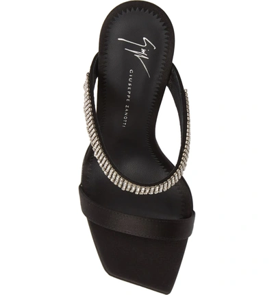 Shop Giuseppe Zanotti Swarovski Crystal Fringe Sandal In Black