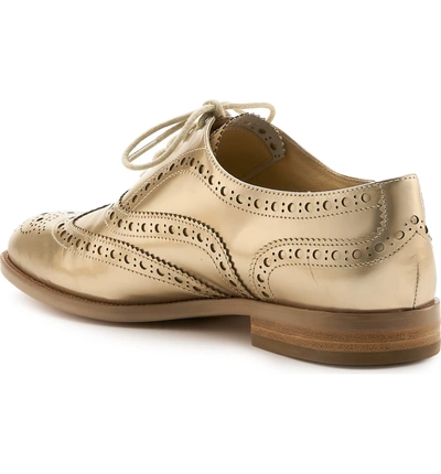 Shop Botkier Calista Metallic Wingtip Oxford In Gold Metallic