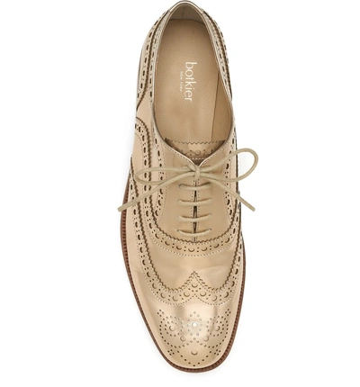 Shop Botkier Calista Metallic Wingtip Oxford In Gold Metallic